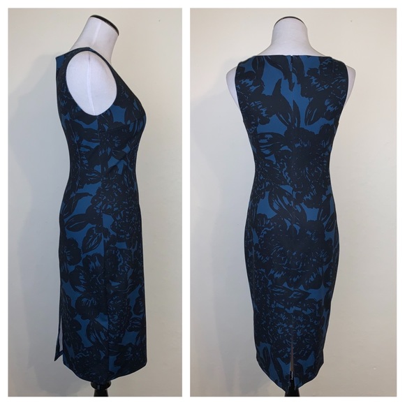 Trina Turk blue black floral dress Women’s size 0 - Picture 2 of 6